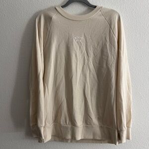Colsie Target Women’s Weekend Mood Oversized Beige Crewneck Sweatshirt Size S